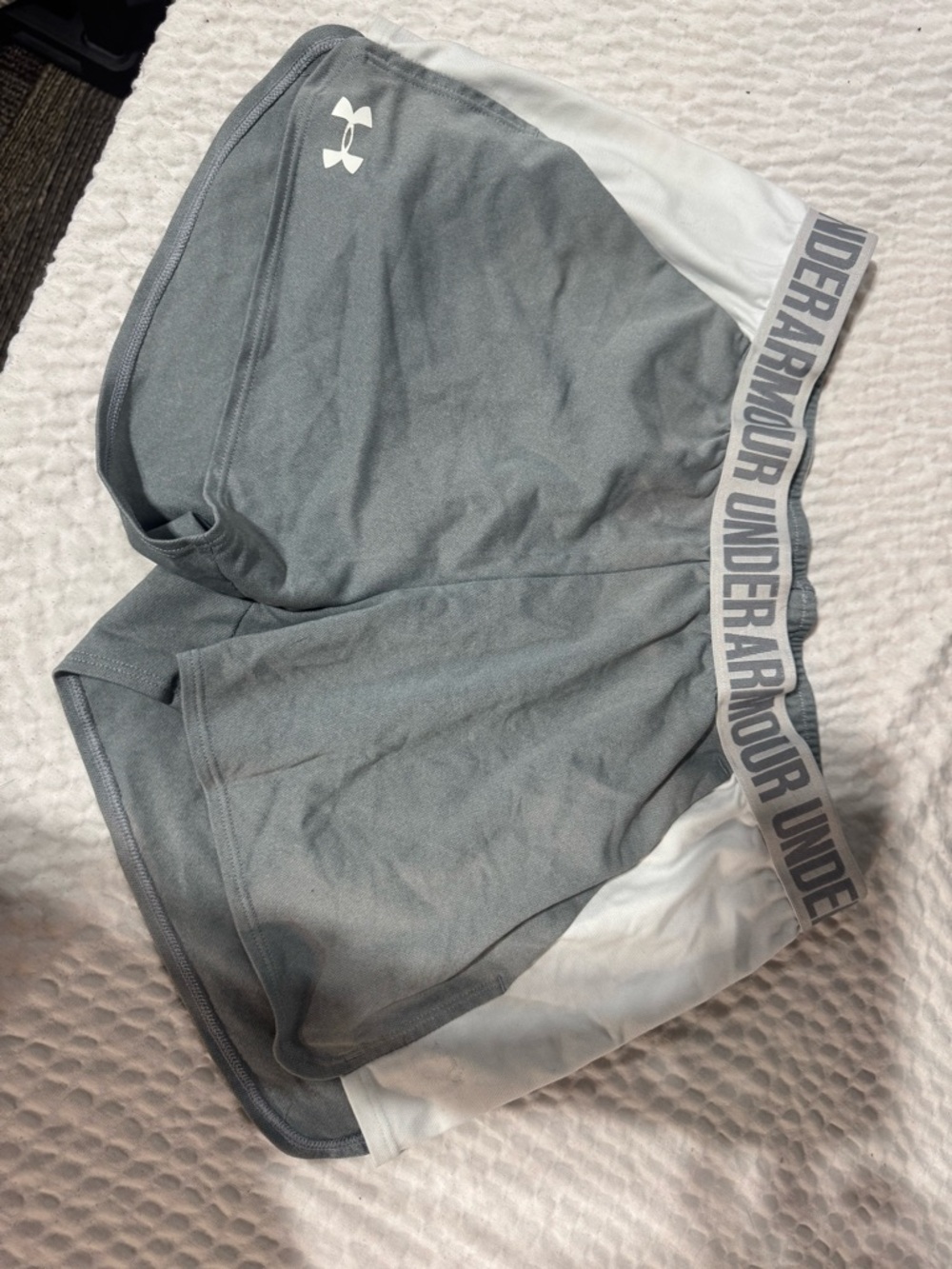 Under Armour Gray and White Women's Athletic Shorts